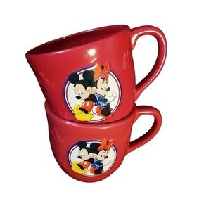 SET OF 4​​​​ Hallmark Disney Mickey and Minnie Embossed Coffee Mug​​​